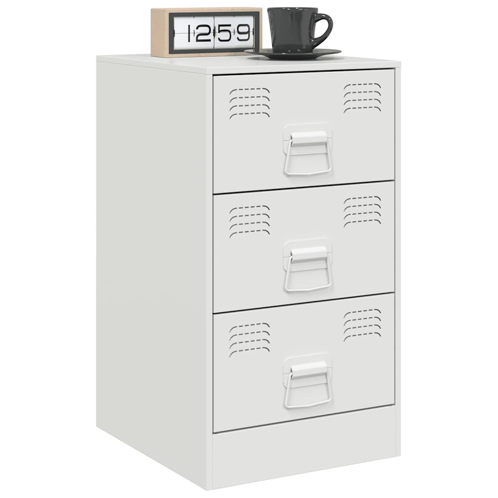 Mesas de cabeceira 2 pcs 34,5x39x62 cm aço branco