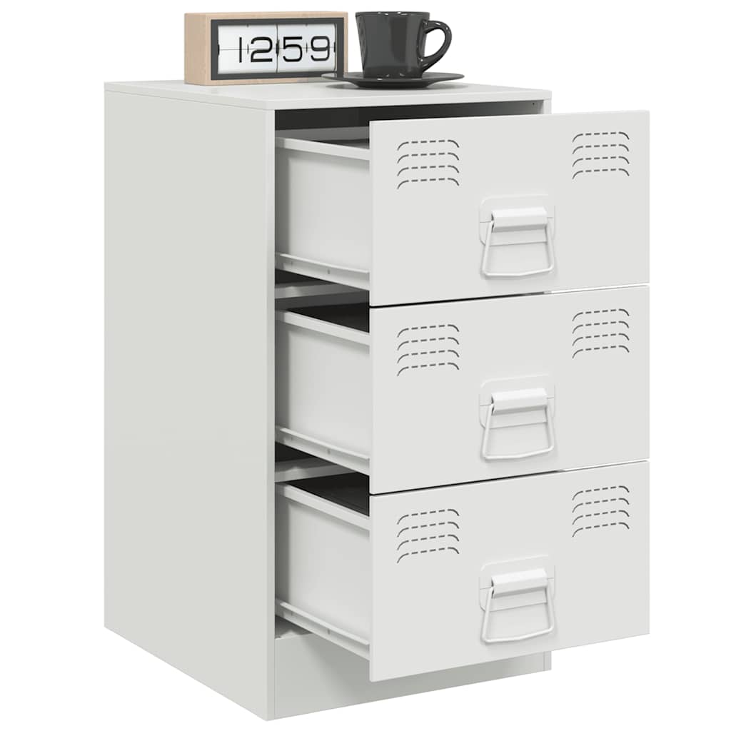 Mesas de cabeceira 2 pcs 34,5x39x62 cm aço branco