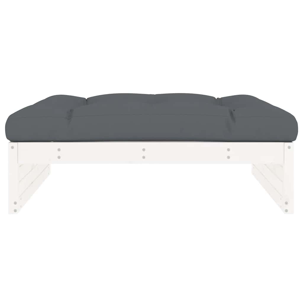 Apoio de pés para jardim 120x80 cm pinho maciço branco