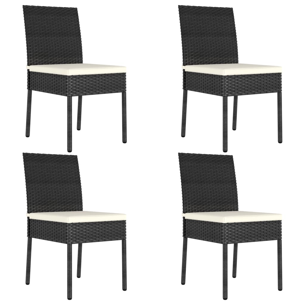 Cadeiras de jantar para jardim 4 pcs vime PE preto