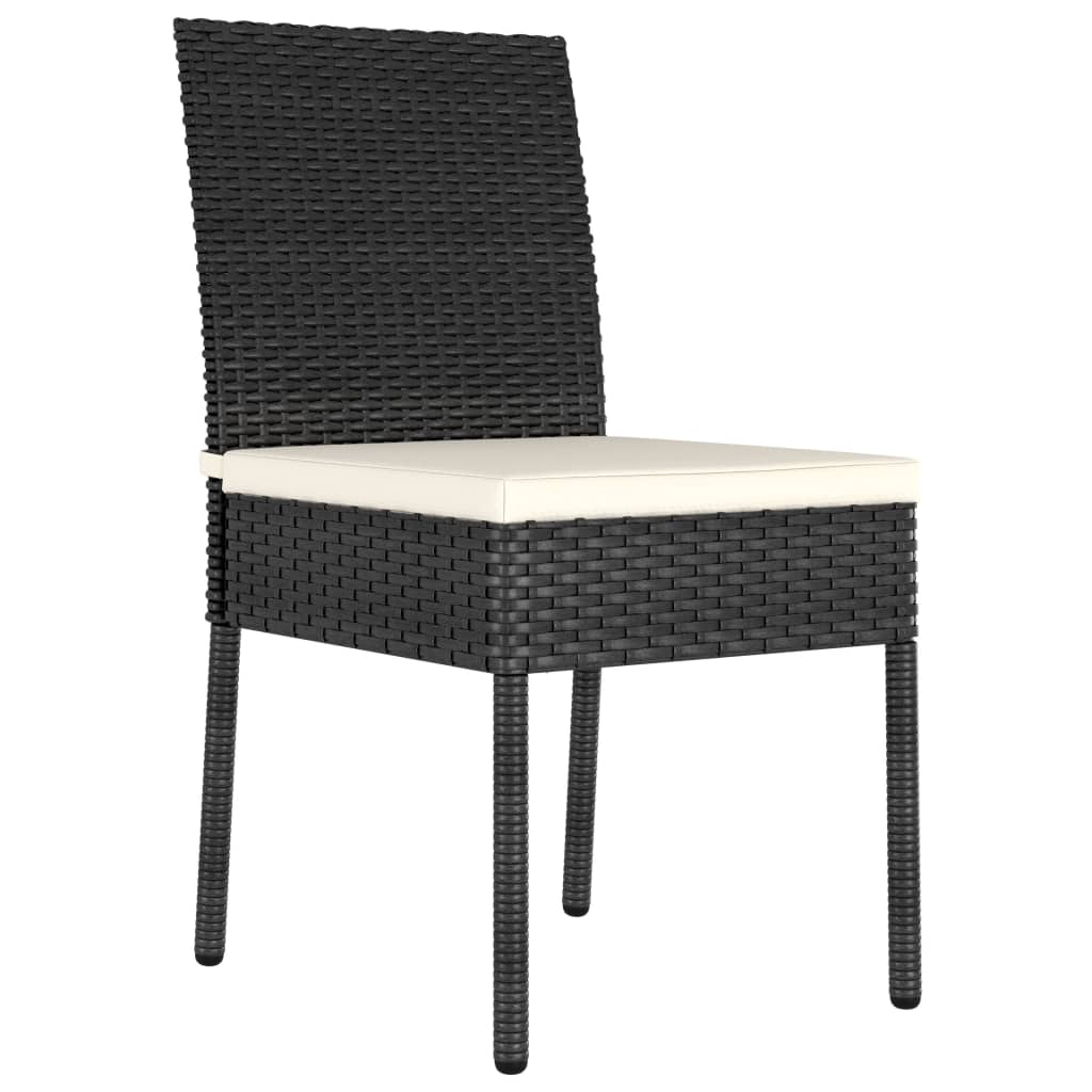 Cadeiras de jantar para jardim 4 pcs vime PE preto