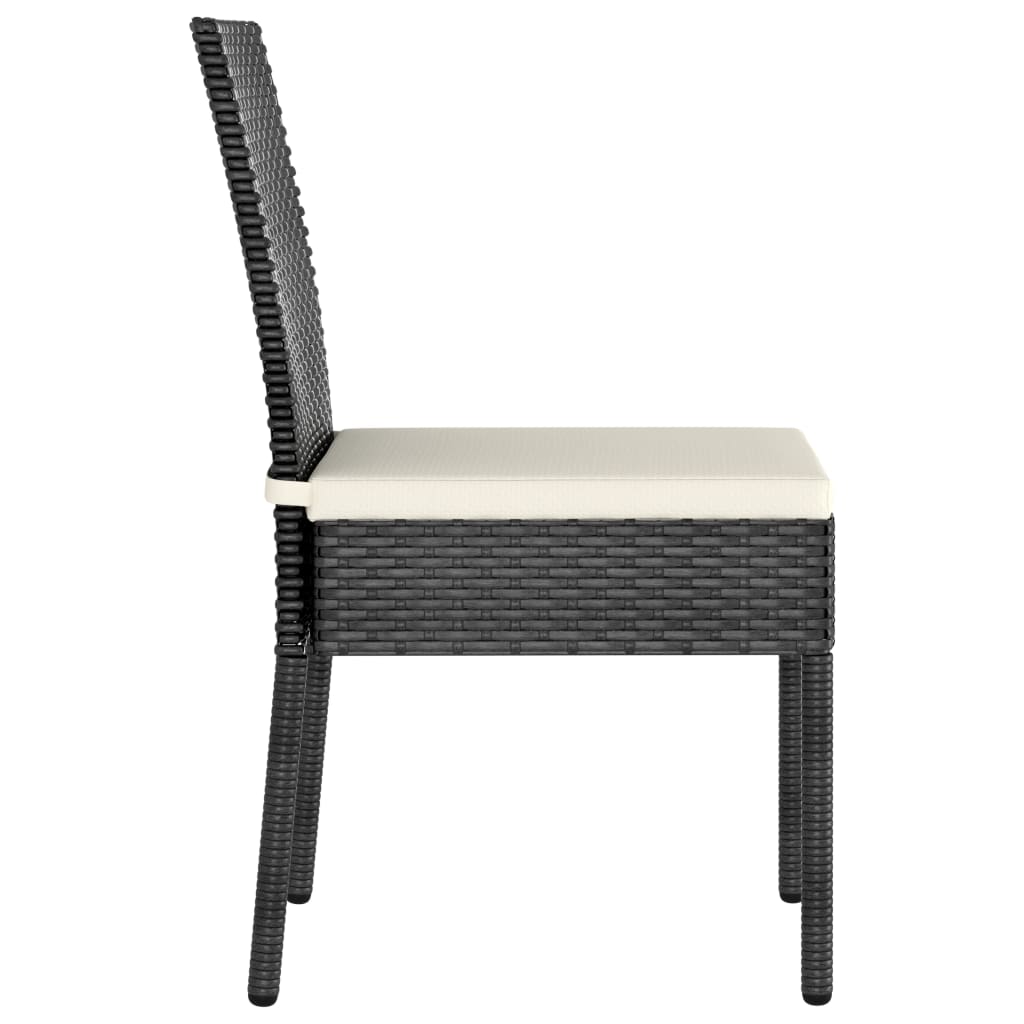 Cadeiras de jantar para jardim 4 pcs vime PE preto