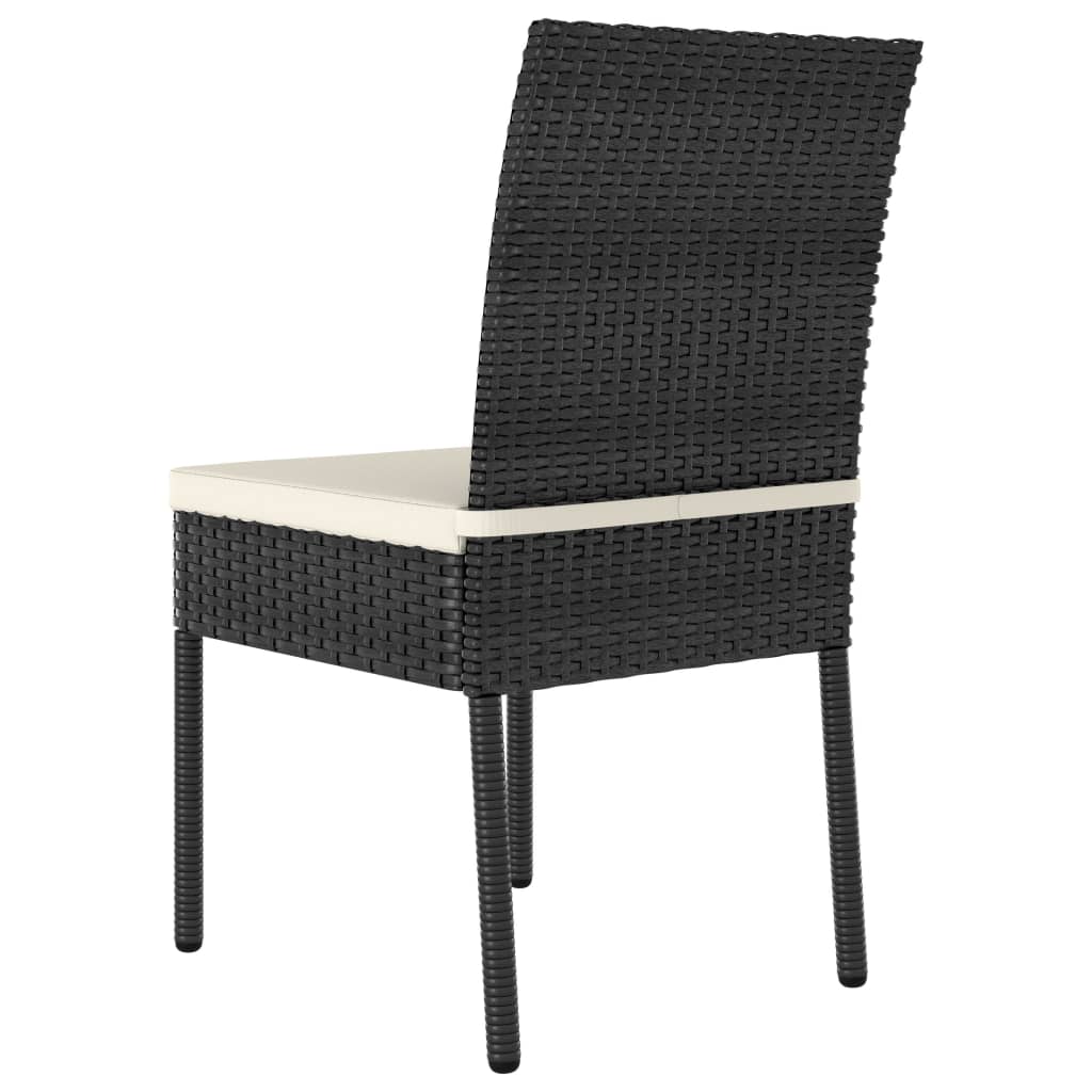 Cadeiras de jantar para jardim 4 pcs vime PE preto