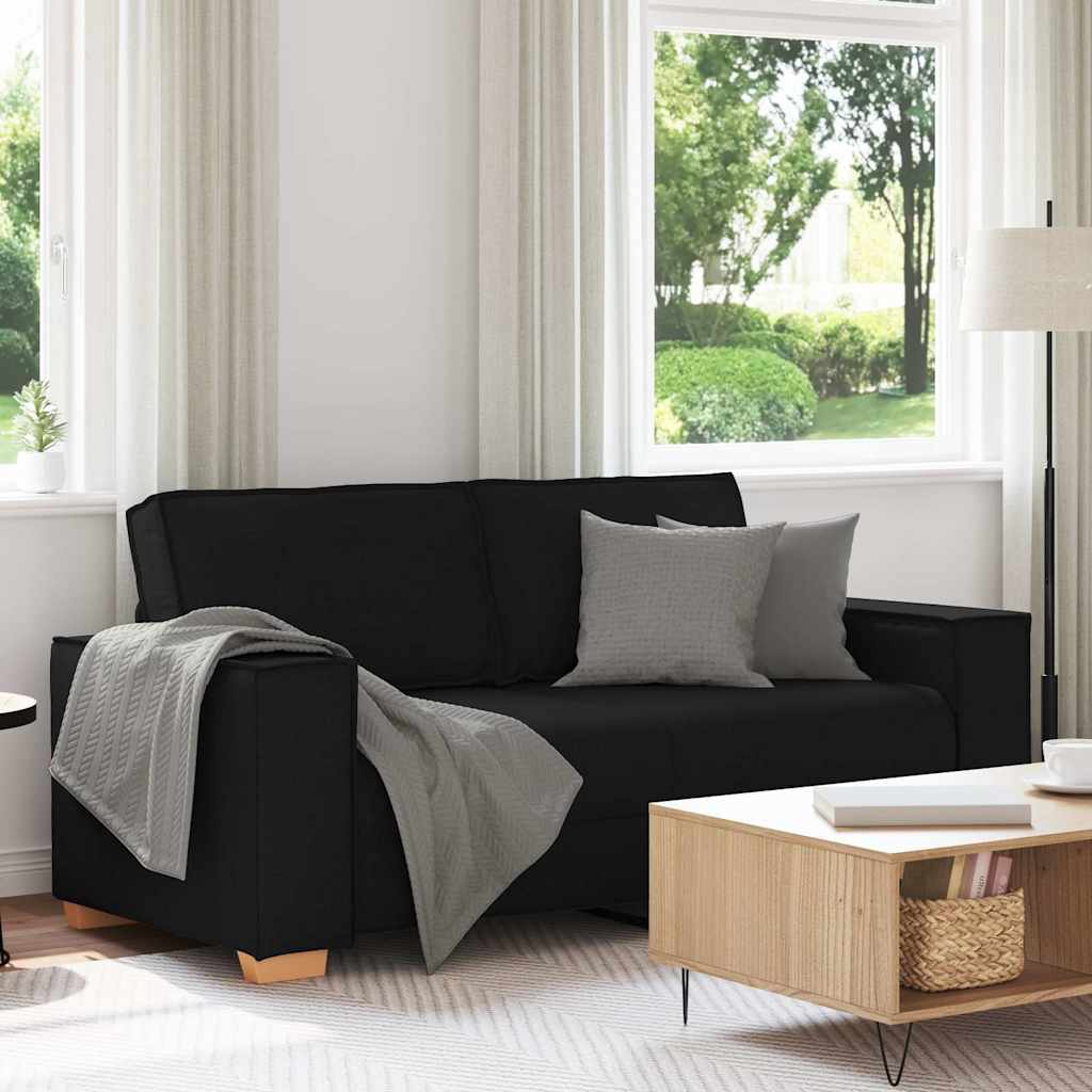 Sofá de 2 lugares preto 180x78x84 cm tecido