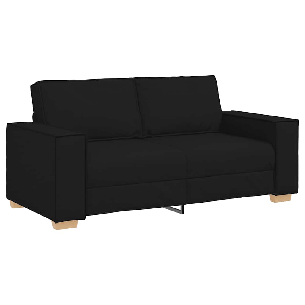 Sofá de 2 lugares preto 180x78x84 cm tecido