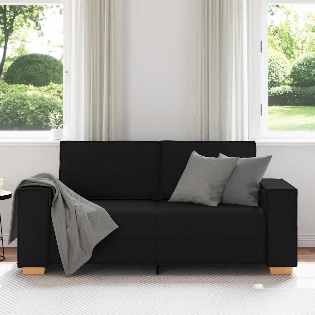 Sofá de 2 lugares preto 180x78x84 cm tecido