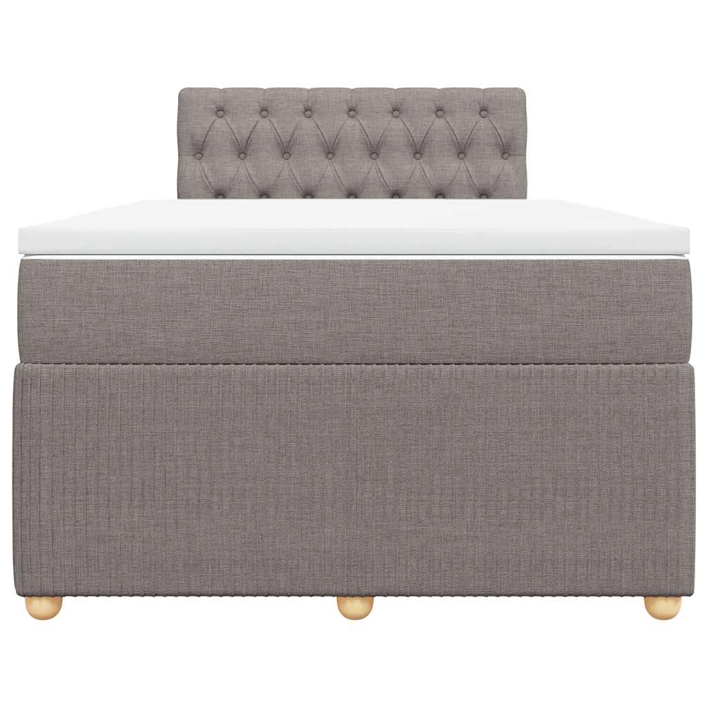 Cama boxspring c/ colchão 120x190cm tecido castanho-acinzentado