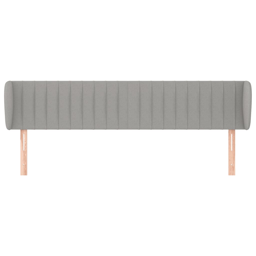 Cabeceira de cama c/ abas tecido 163x23x78/88 cm cinzento-claro