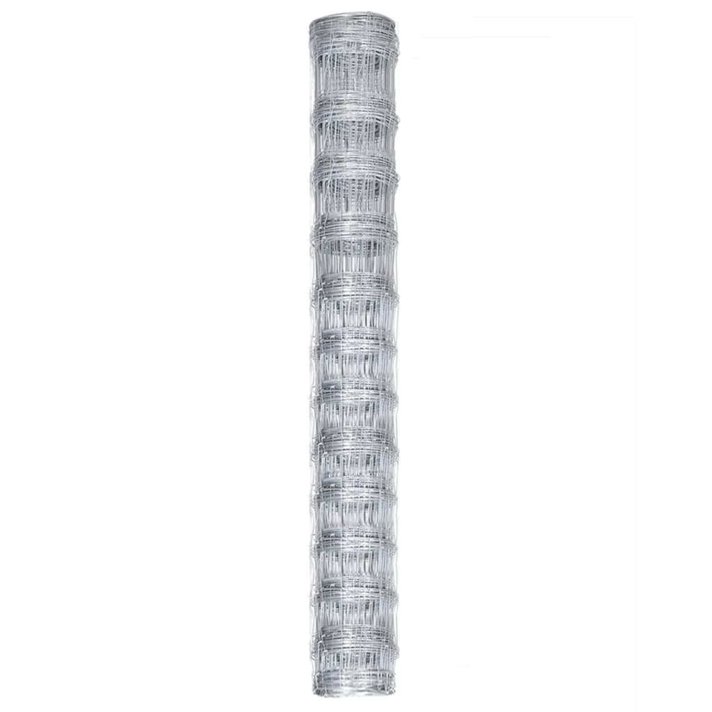 Cerca de jardim 50x1,25 m aço galvanizado prateado
