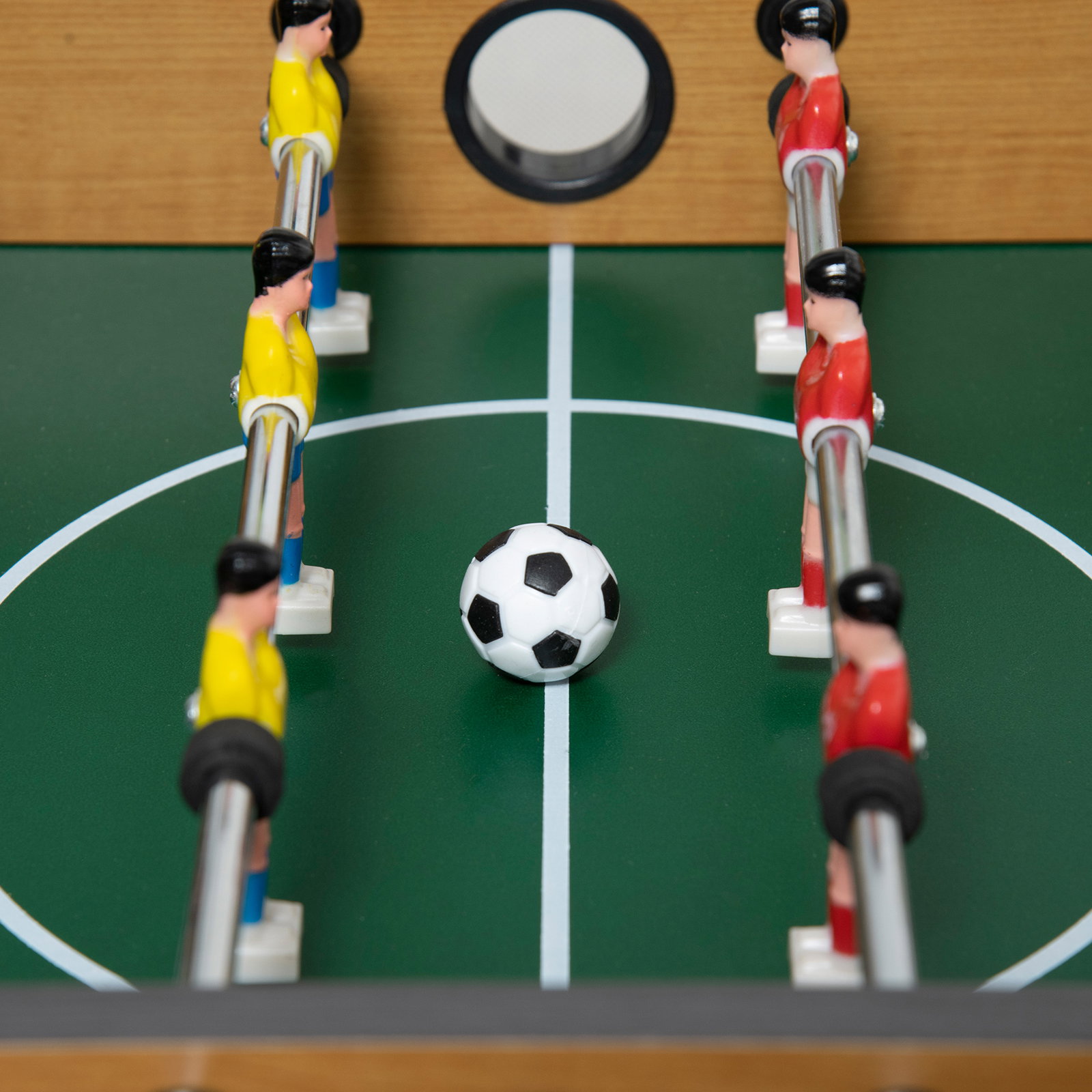 Matraquilho para crianças de madeira com 2 bolas 6 varas 2 marcadores de pontos 18 jogadores 69x36,5x22cm madeira