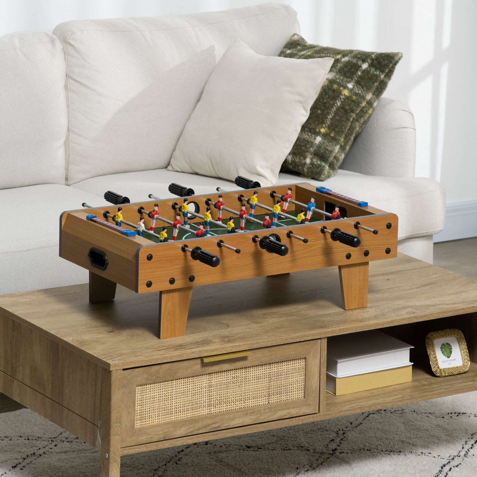 Matraquilho para crianças de madeira com 2 bolas 6 varas 2 marcadores de pontos 18 jogadores 69x36,5x22cm madeira