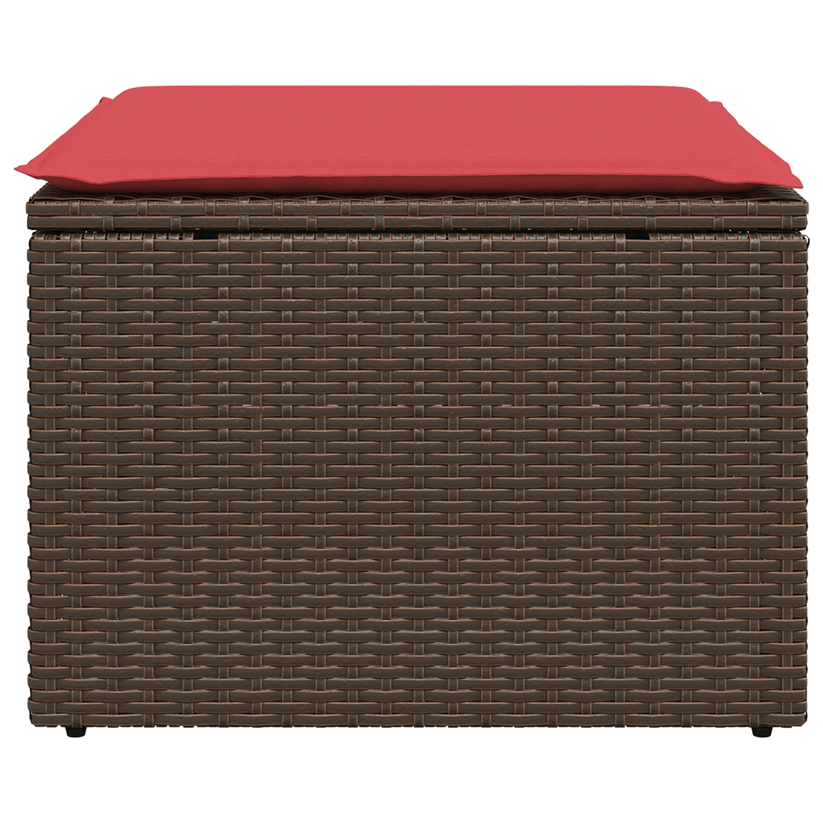 Banco de jardim com almofada marrom 55x55x37 cm vime sintético