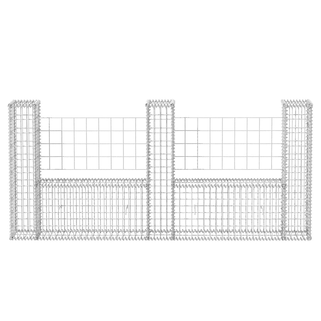 Cesto gabião em forma de u aço galvanizado 240x20x100 cm