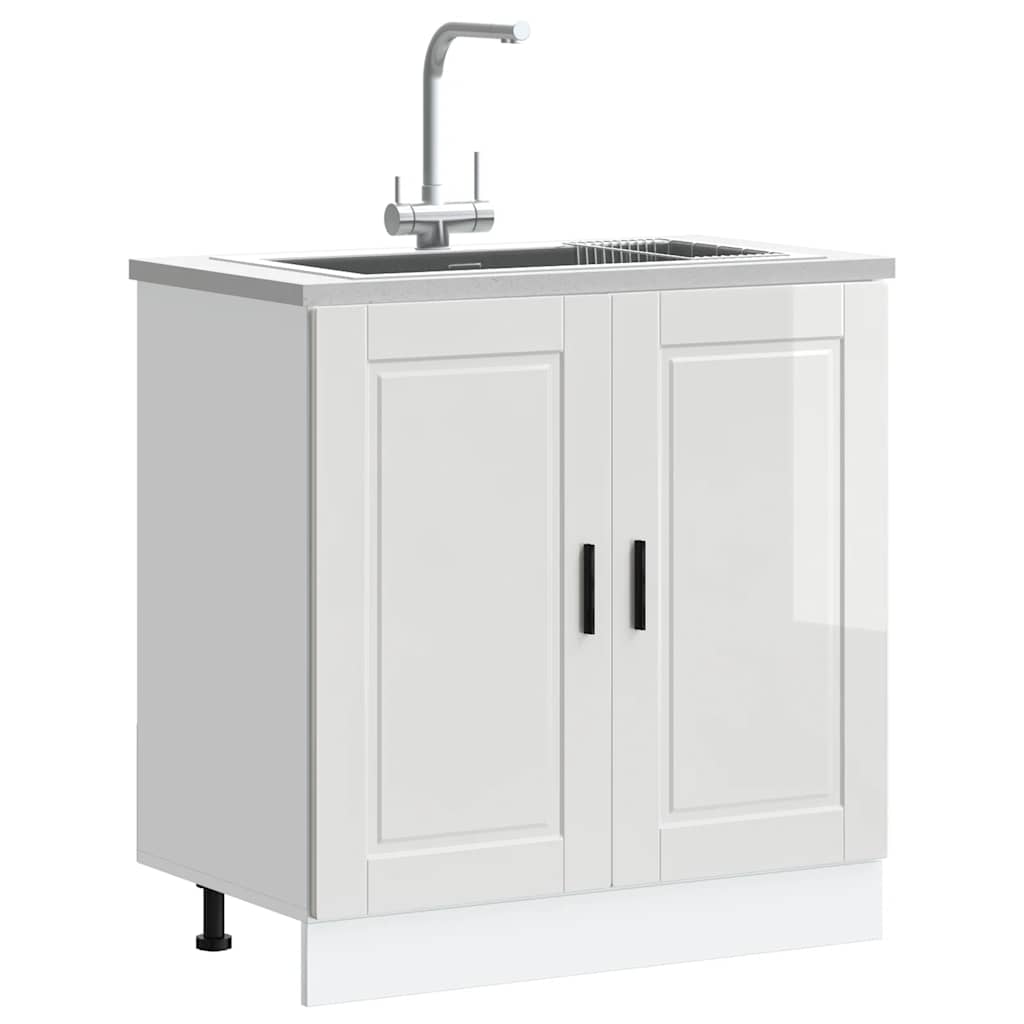 Armário base para lavatório "porto" high gloss branco
