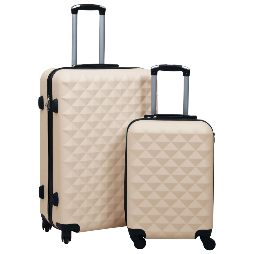 Conjunto de tróleis estojo rígido 2 pcs ABS dourado