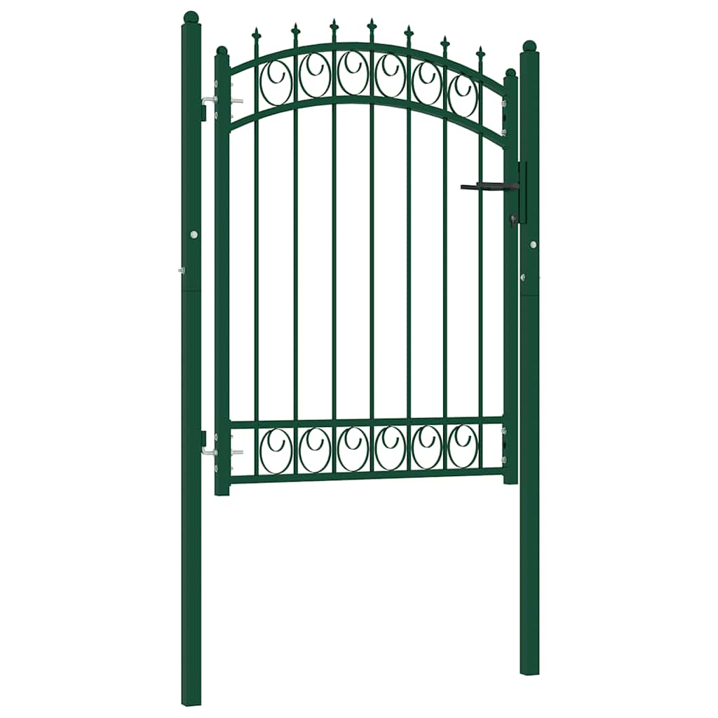 Portão de cerca emmen com pontas de aço 103x109,5 cm verde