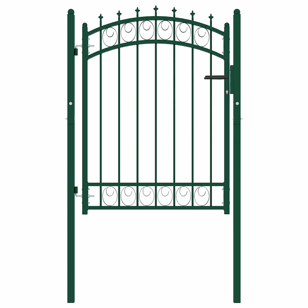 Portão de cerca emmen com pontas de aço 103x109,5 cm verde