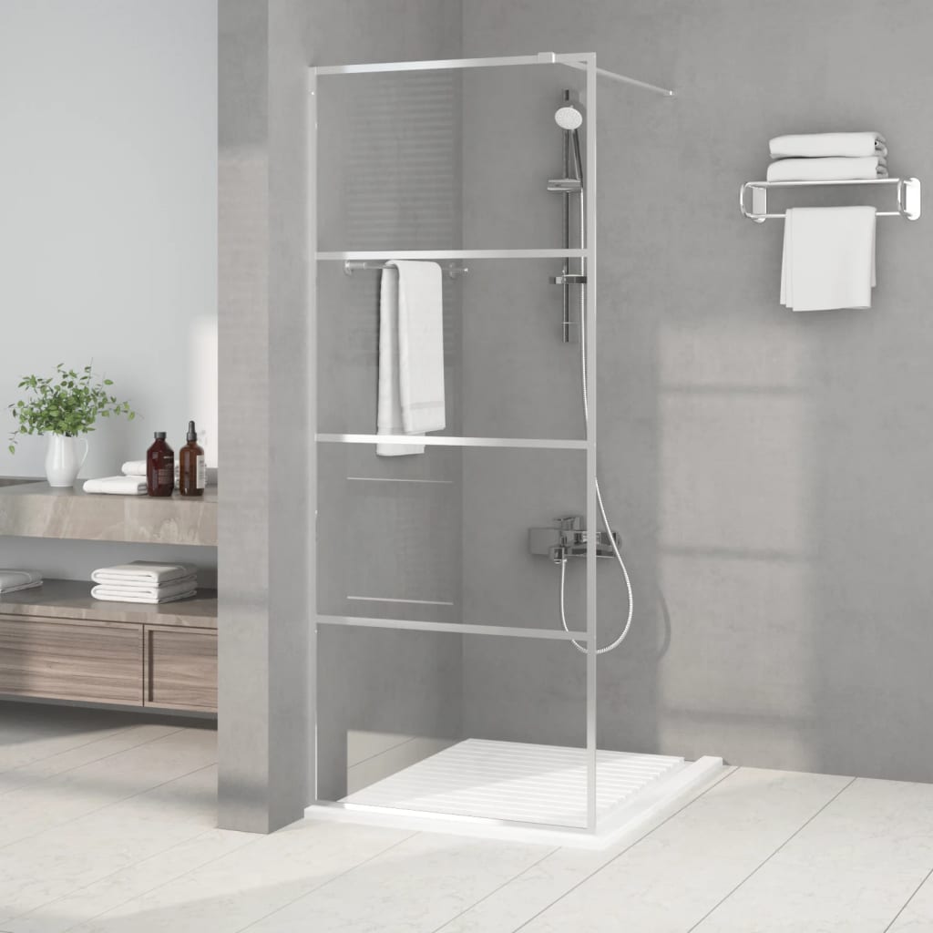 Divisória de chuveiro prateado 80x195 cm vidro esg transparente
