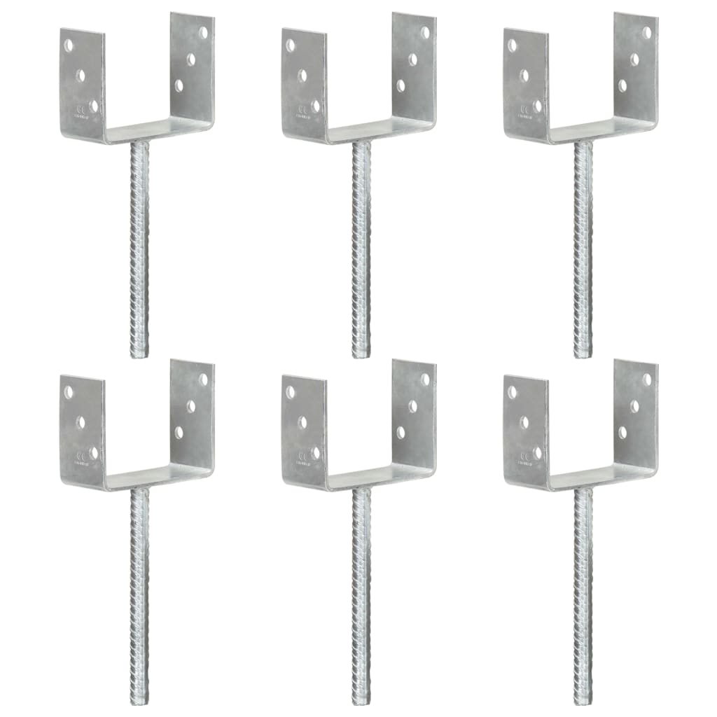 Âncoras de vedação 6 pcs 12x6x30 cm aço galvanizado prateado