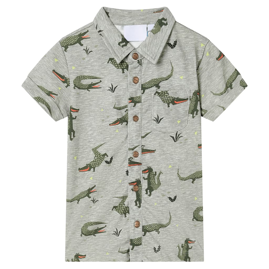 Camisa para criança cor caqui-claro mesclado 116