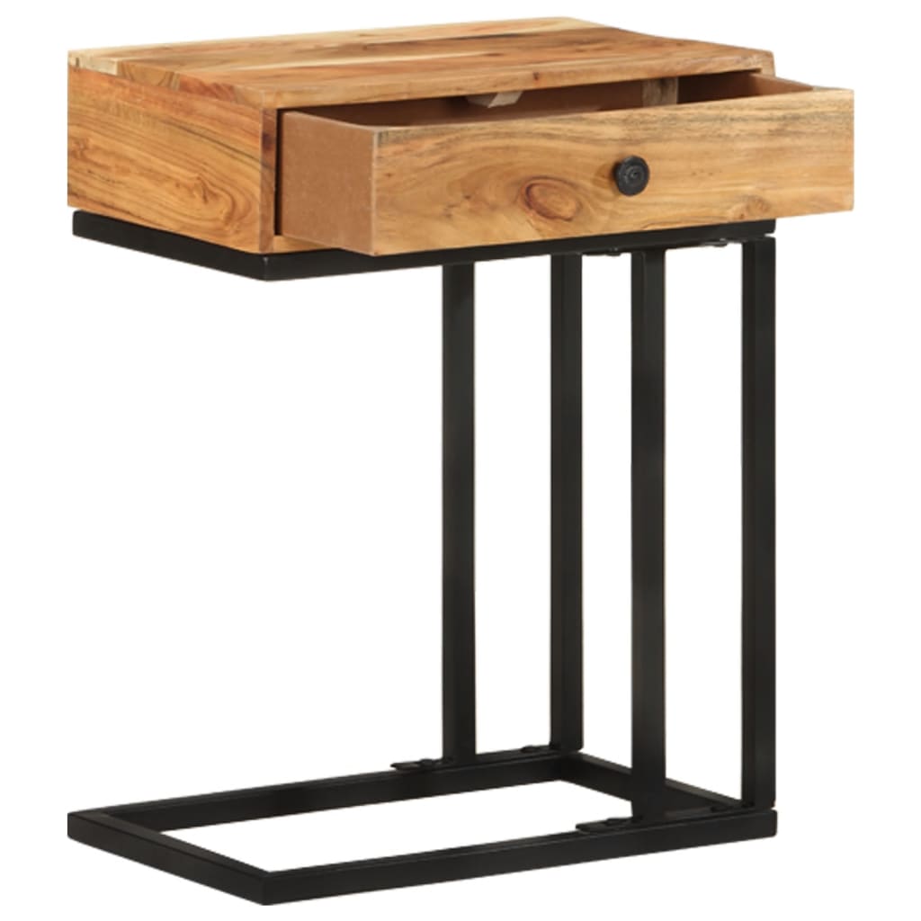 Mesa de apoio formato em u 45x30x61 cm madeira de acácia maciça