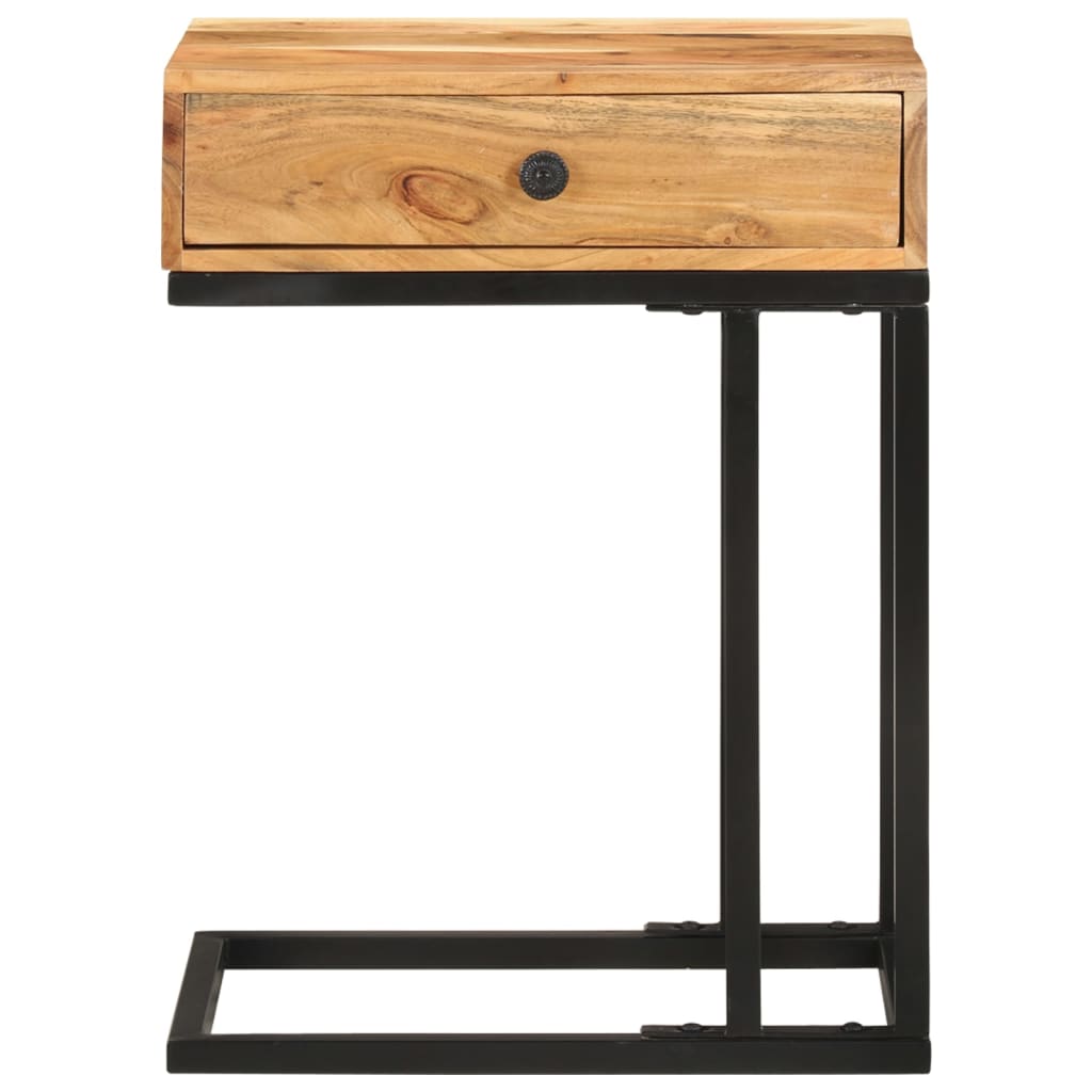 Mesa de apoio formato em u 45x30x61 cm madeira de acácia maciça