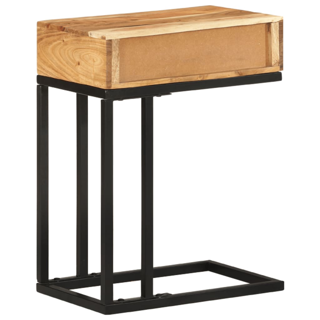 Mesa de apoio formato em u 45x30x61 cm madeira de acácia maciça