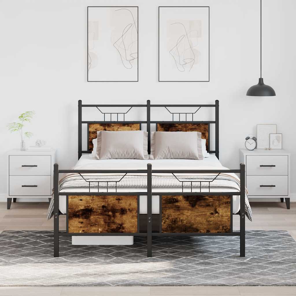 Estrutura cama s/ colchão derivados de madeira carvalho fumado