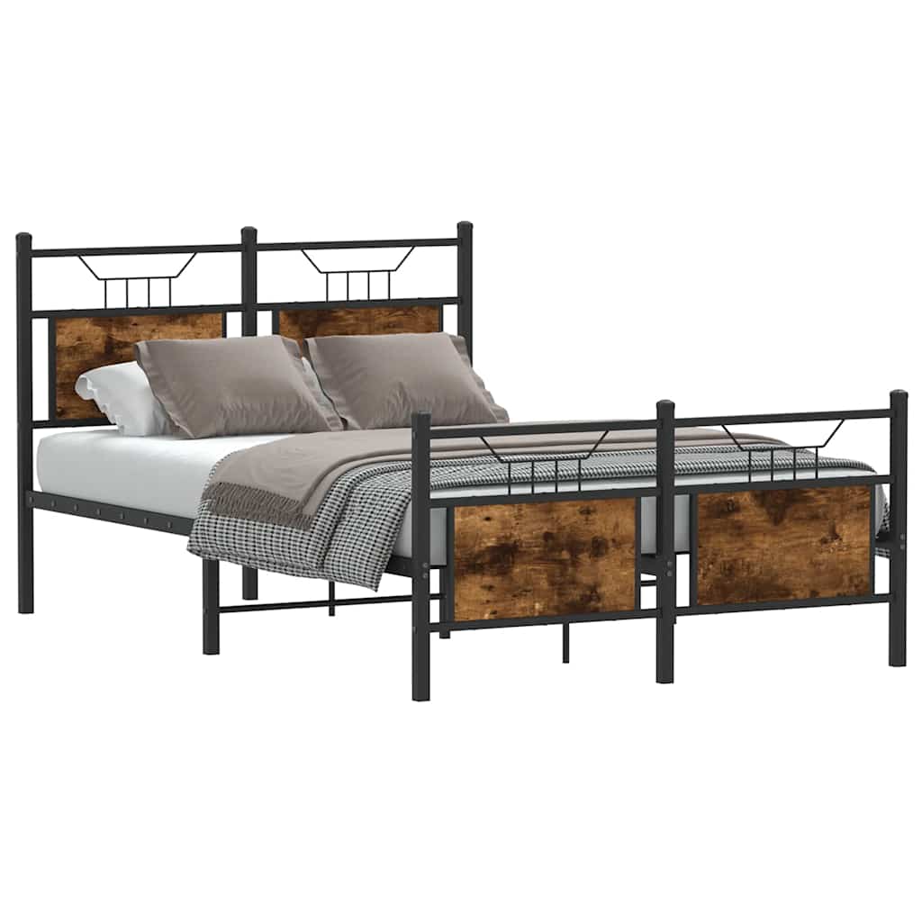 Estrutura cama s/ colchão derivados de madeira carvalho fumado