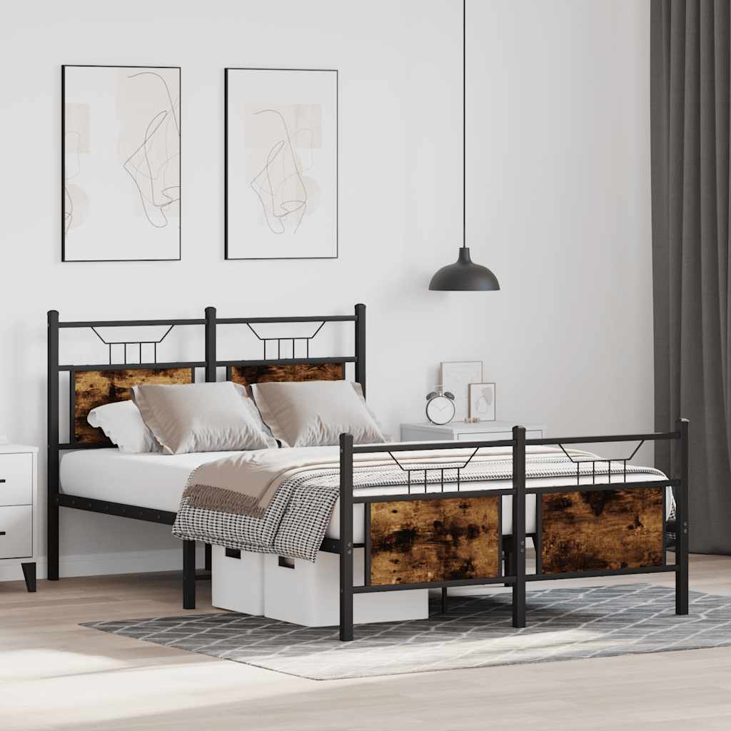 Estrutura cama s/ colchão derivados de madeira carvalho fumado