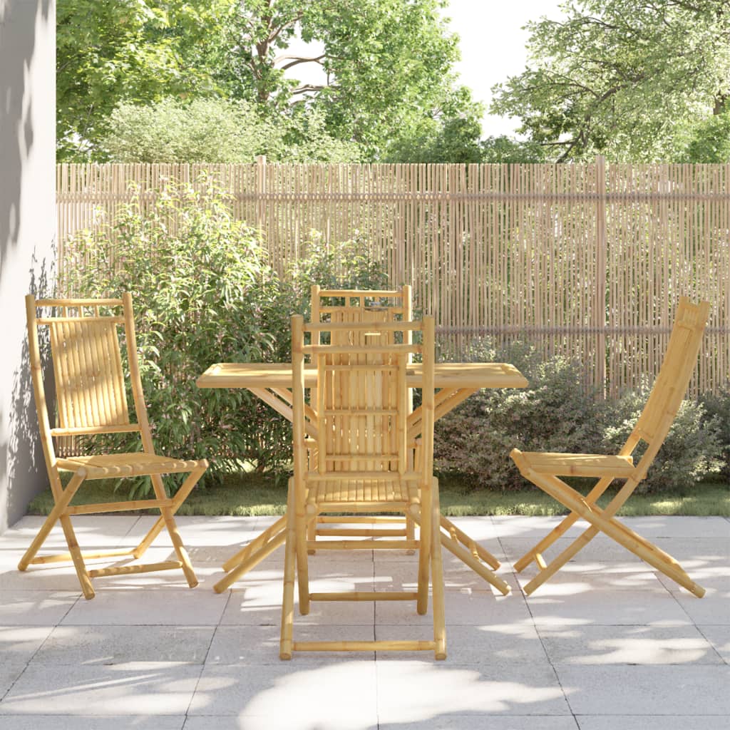 5 Pcs conjunto de jantar para jardim bambu