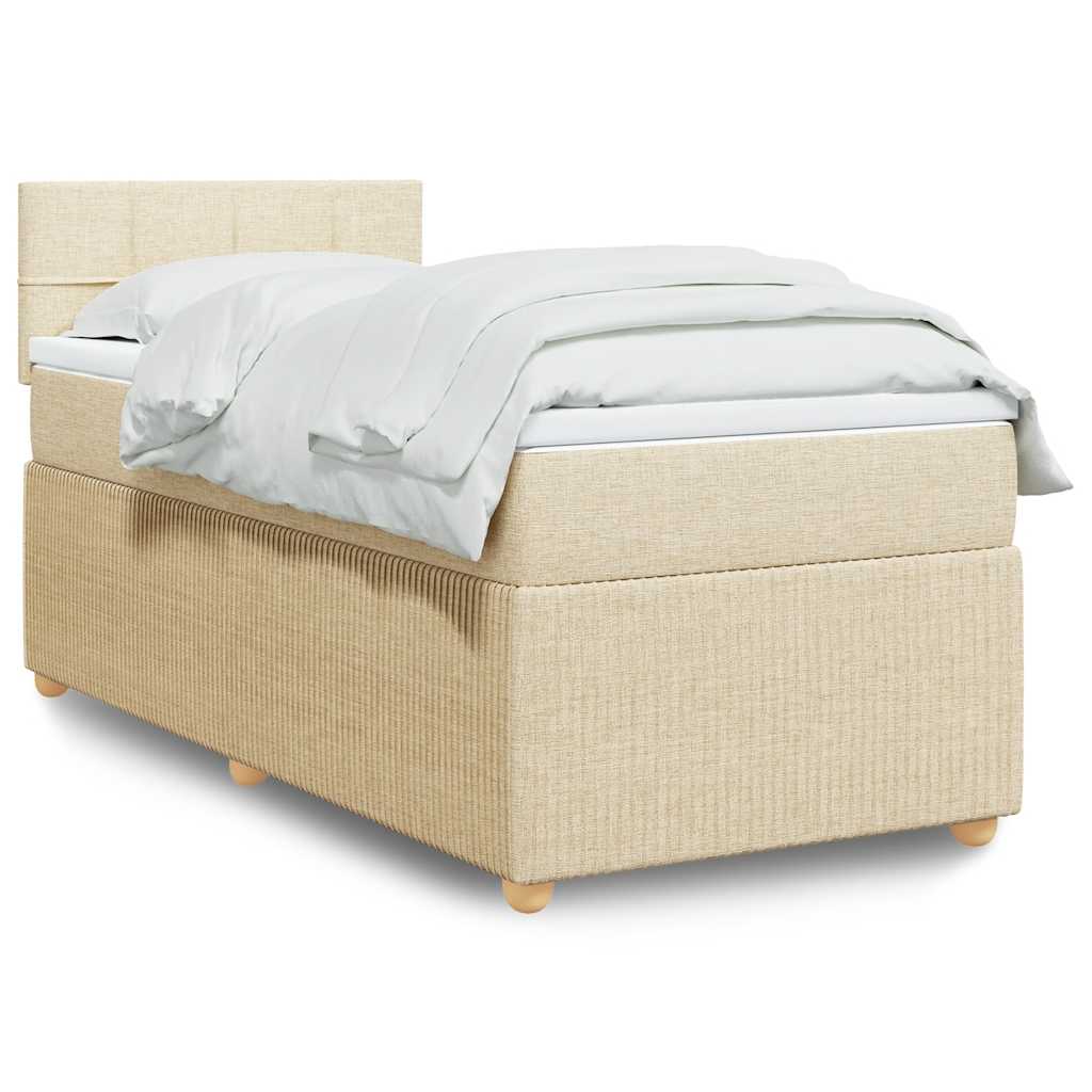 Cama com molas/colchão 80x200 cm tecido cor crème