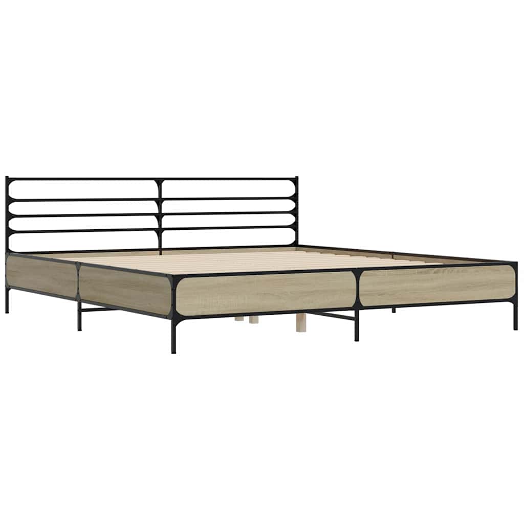 Estrutura de cama 200x200 cm derivados madeira/metal