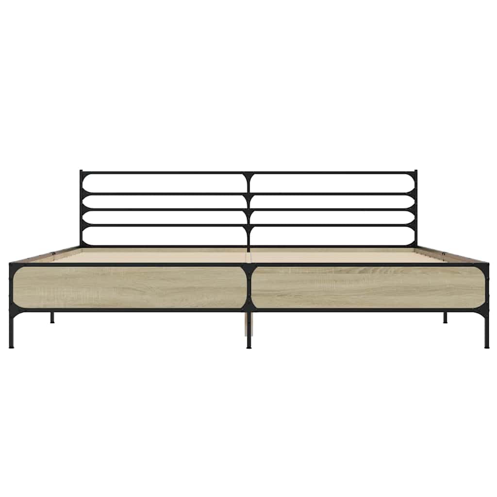 Estrutura de cama 200x200 cm derivados madeira/metal