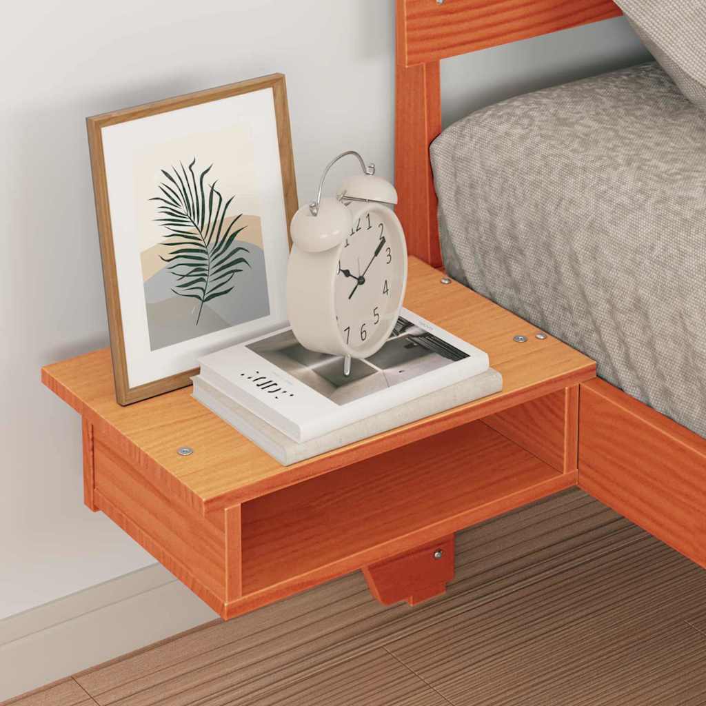 Estrutura da cama com cabeceira marrom cera 75 x 190 cm