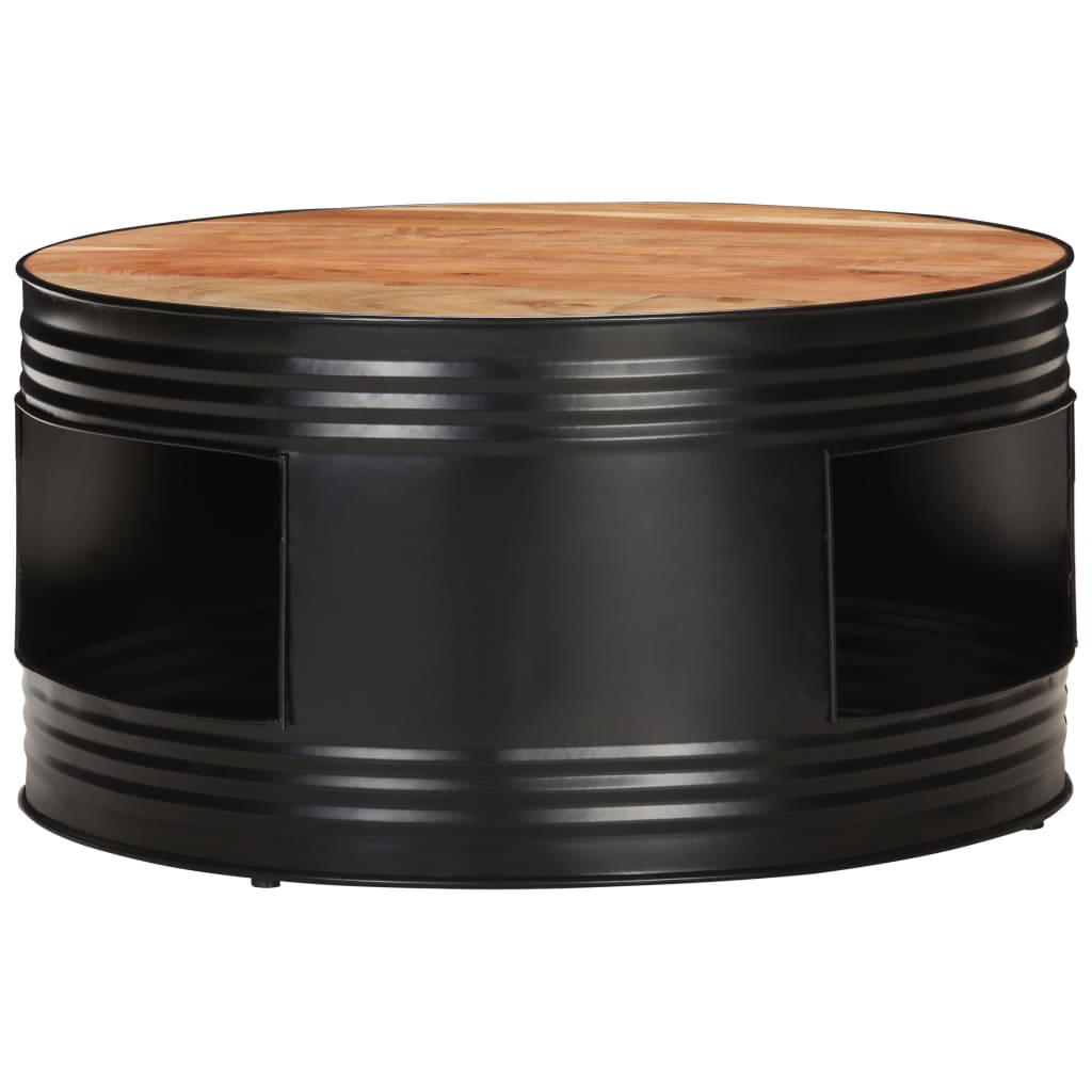 Mesa de centro 68x68x36 cm madeira de acácia maciça preto