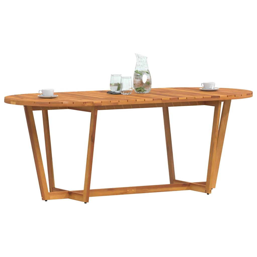Mesa de jantar oval para jardim, 200x90x75 cm, madeira maciça de acácia