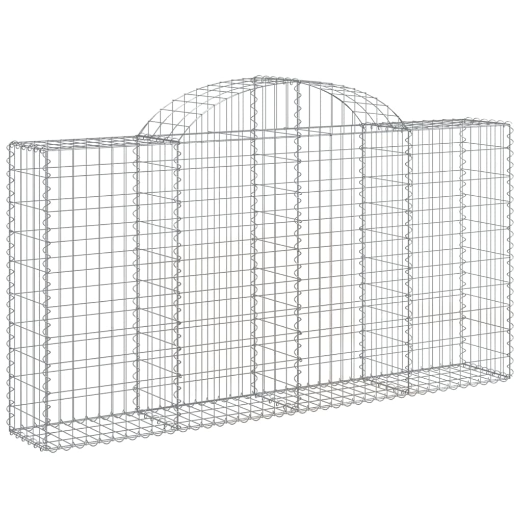 Cestos gabião arqueados 2pcs 200x30x100/120cm ferro galvanizado