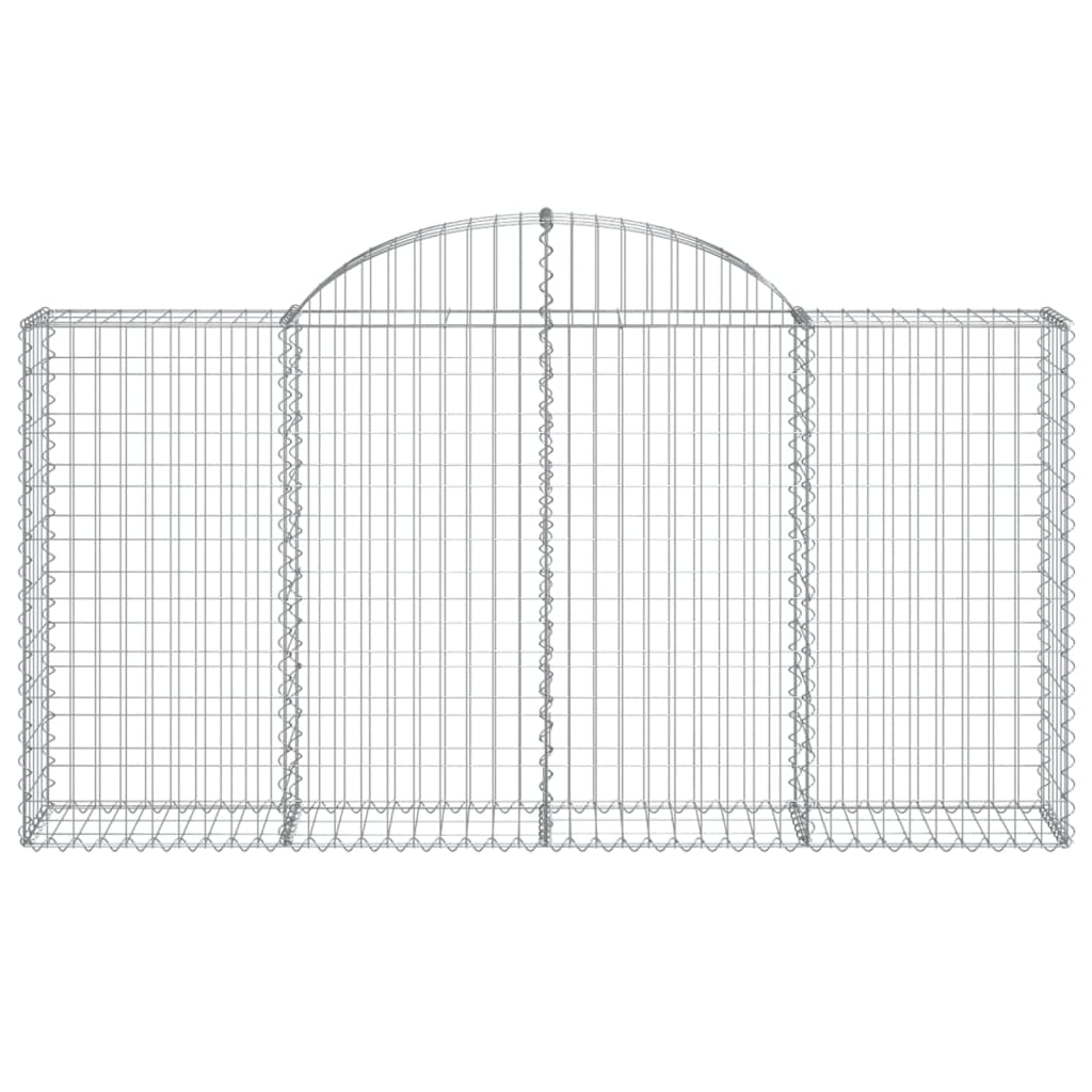 Cestos gabião arqueados 2pcs 200x30x100/120cm ferro galvanizado