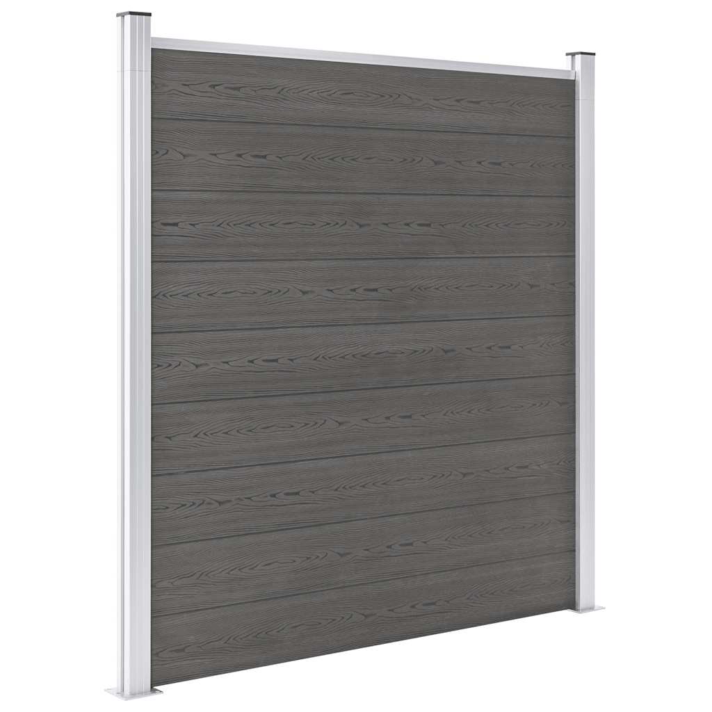 Painel de vedação para jardim wpc 180x186 cm cinzento