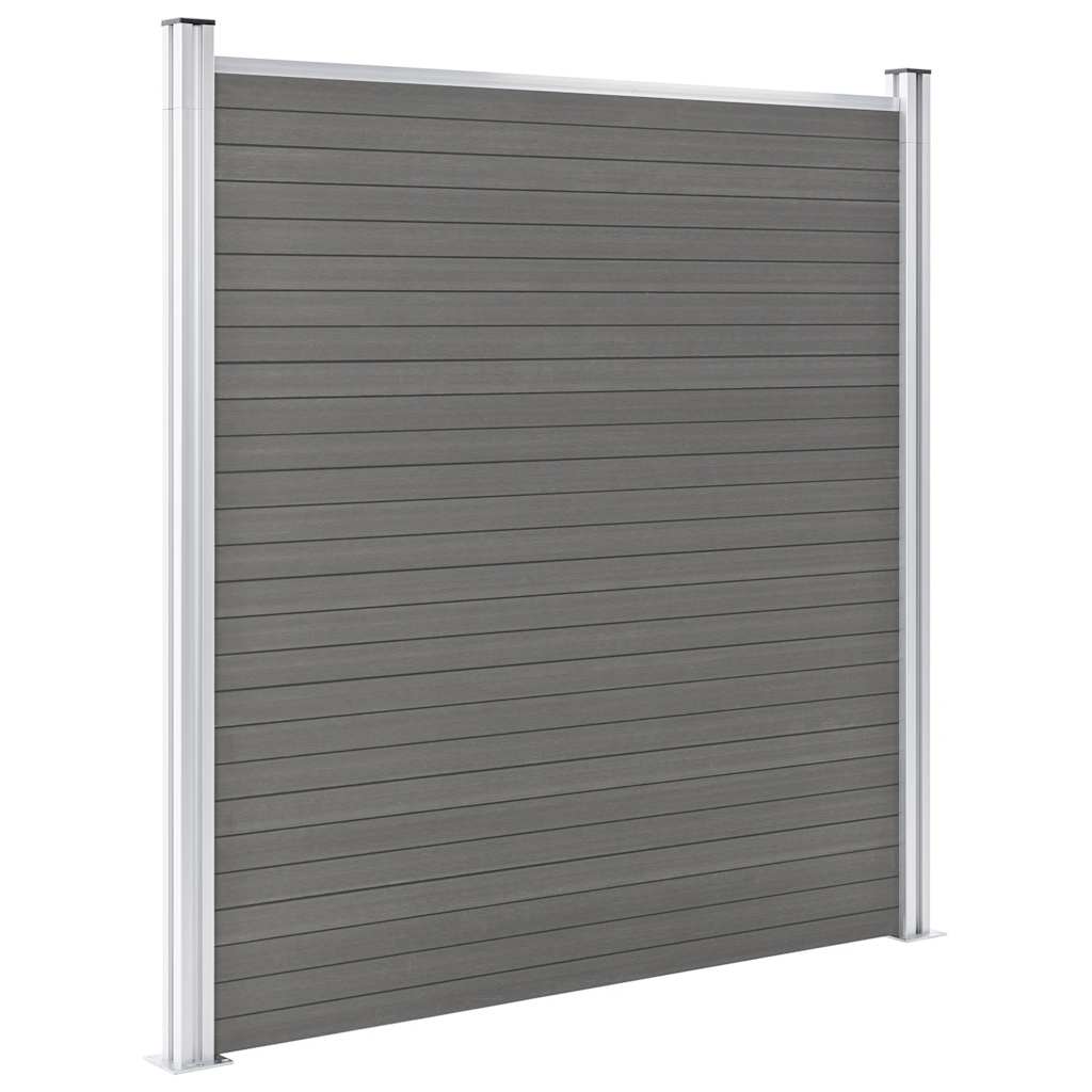 Painel de vedação para jardim wpc 180x186 cm cinzento