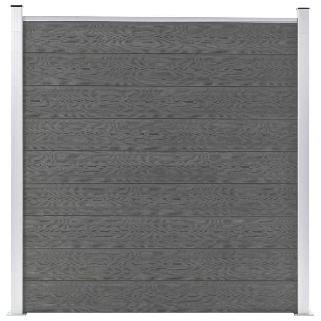 Painel de vedação para jardim wpc 180x186 cm cinzento
