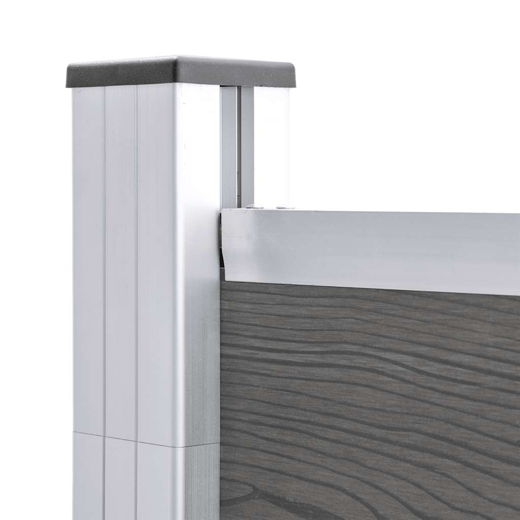 Painel de vedação para jardim wpc 180x186 cm cinzento