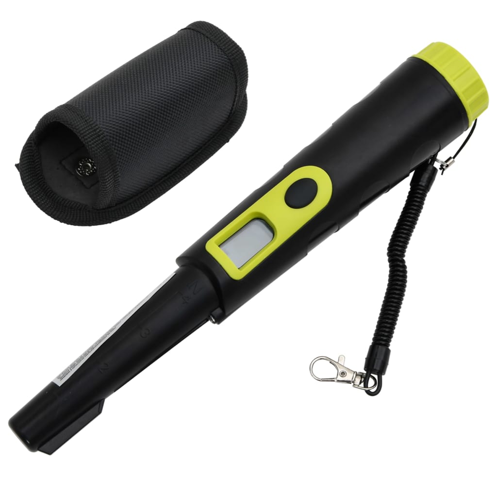 Detetor de identificação de metais com visor lcd preto/amarelo