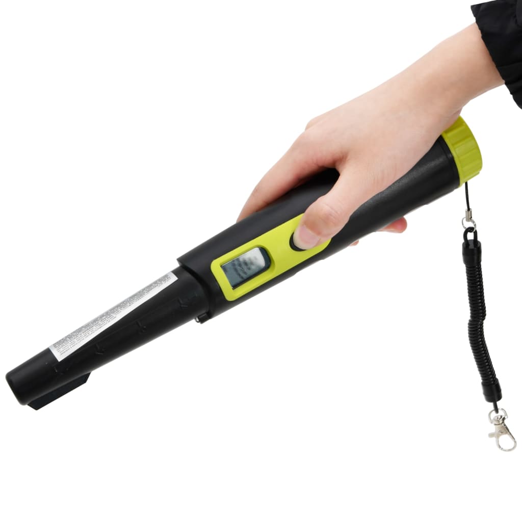 Detetor de identificação de metais com visor lcd preto/amarelo