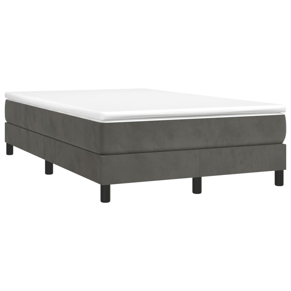 Estrutura de cama com molas 120x200 cm veludo cinzento-escuro