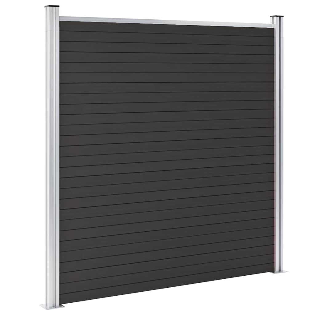 Painel de vedação wpc 180x186 cm preto