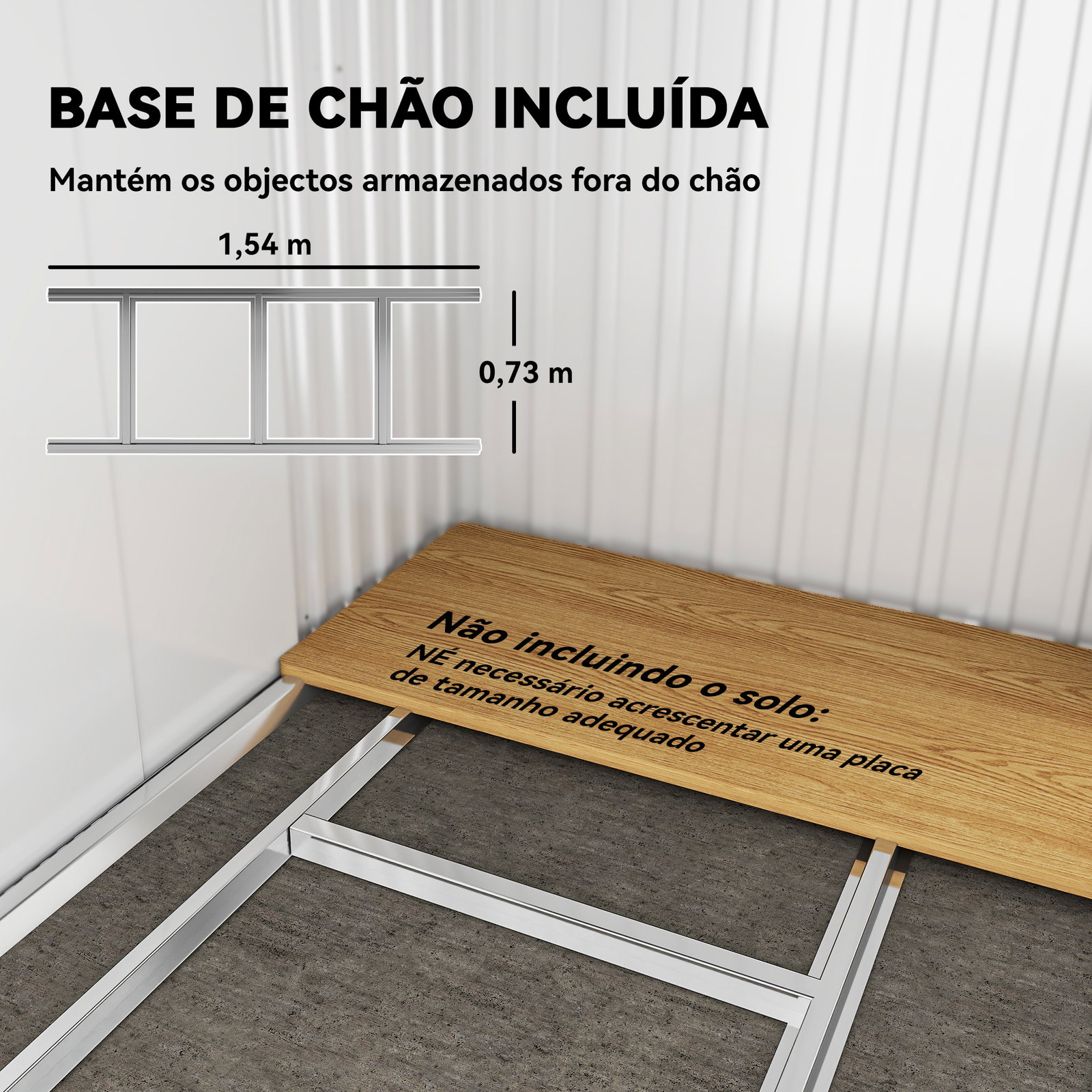 Abrigo de jardim exterior 2 m² 195x122x181,5 cm abrigo metálico com base sem chão 2 portas de correr janelas cinza claro