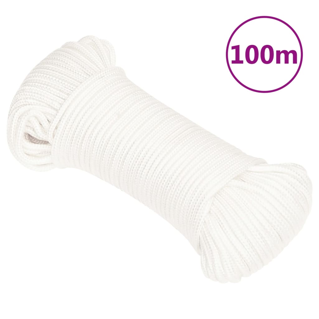 Corda de barco 5 mm 100 m polipropileno branco completo