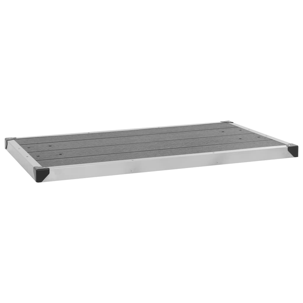 Base chuveiro p/ exterior 110x62 cm wpc aço inoxidável cinzento